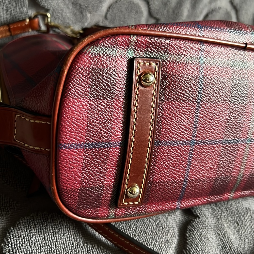 Dooney & Bourke Plaid Coated Cotton Zip Zip Satchel with Shoulder Strap - Picture 7 of 16